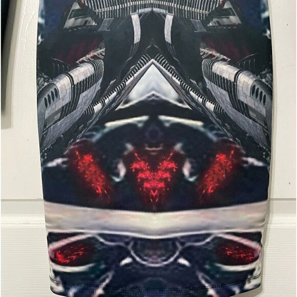 La Pateau Space Art To Wear Long Sleeve Bodycon Scuba Dress Size XS - Picture 6 of 7